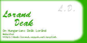lorand deak business card